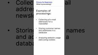 What is processing of personal data? #shorts #privacy