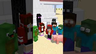 JJ 💀 - MAIZEN Minecraft Animation #shorts