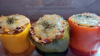 DELICIOUS LOADED STUFFED BELL PEPPERS/CAPSICUM 🫑🌶 😋 👩‍🍳