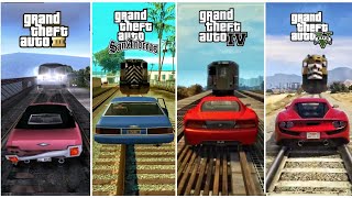 Evolution of Car vs Train in All GTA Games Gta 3 to Gta 5 😤