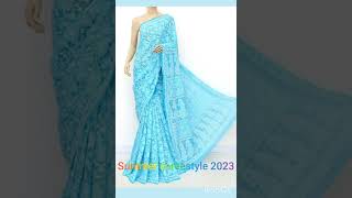 Summer sareestyle 2023 #chiffonsaree #summer2023 @nazfashiontrendsandlifestyle