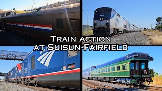 POLAR EXPRESS VIEWLINER?High-speed amtrak trains passing Suisun CA!