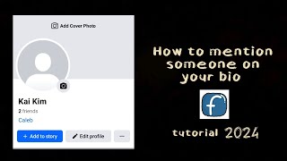 How to mention someone on your Facebook bio || Tutorial || easy way || 2024