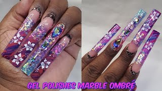 Summer Gel Polish Marble Design | @MelodySusieOfficial Monthly Gift Box #melodysusie