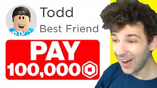 I Changed My Best Friend's Life With 100,000 Robux! (Roblox)