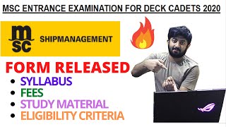 MSC ENTRANCE EXAM 2020 FOR DECK CADETS 🔥| FORM RELEASED| FULL DETAILS