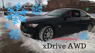 xDrive Test in Snow + LED Road Flares | WINTER