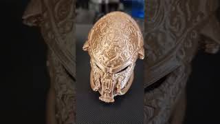 🎯 Miniature Predator Helmet in Gold PLA! 🏆 #makercommunity #3dprinted #3dprinting