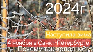 О НЕТ! Почему так холодно? 4 ноября 2024г в Санкт-Петербурге мороз, всё во льду и снег лежит 5 см