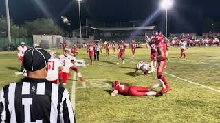 Bisbee's Jaxxon Alvarez forces a Santa Cruz fumble at the goal line that results in a touchback