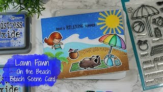 Lawn Fawn On the Beach | Beach Scene Card | Copic Coloring