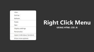 Right Click Menu Using Html Css Js