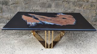 Black Pearl epoxy table - Woodworking projects - Resin art