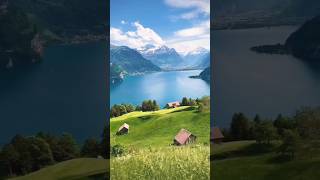 Most Beautiful Lake View in Green Mountain Switzerland #places #travel