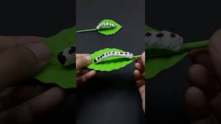 How to make caterpillars and leaves from paper #shorts #shortvideo #papercraft #diy #howtomake