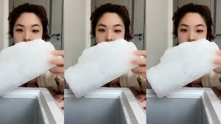 ONLY BITES ASMR ICE EATING | SOFT ICE | FREEZER FROST ICE | FLAVOURED ICE |