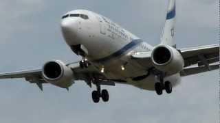 Elal Airlines Boeing 738 landing rwy 26 at Ben Gurion airport-Israel