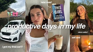 VLOG 🌷🚙 i bought my first car!!! new book, self care, pr parcels, beauty faves, first car clean