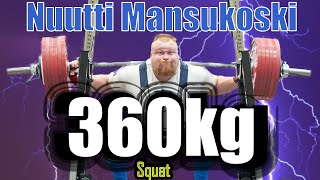 360kg 793lbs Squat / Kyykky suomenennätys | Nuutti Mansukoski