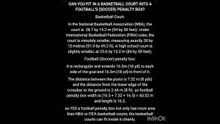 Can you fit in a basketball court into a football’s (soccer) penalty box?