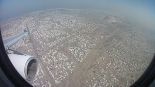 OMAN AIR Business class flight WY818 from Bangkok landing in Muscat International Airport (MCT)