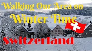 Walking Our Area on Winter Time. Switzerland