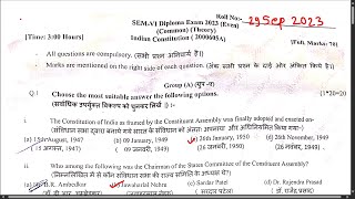 Indian Constitution Sep2023 Question objective answer