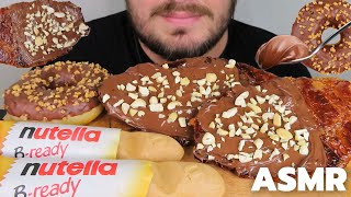 ASMR NUTELLA CHOCOLATE CROISSANTS, NUTELLA DONUTS & NUTELLA CANDY BARS MUKBANG (NO TALKING)