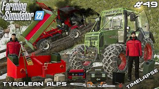 BUILDING BRIDGE OUT OF THE LOGS OVER THE CREEK | Tyrolean Alps | Farming Simulator 22 | Episode 49