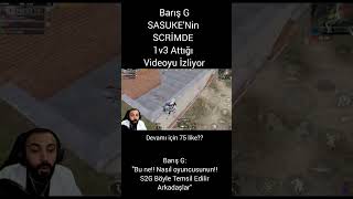 BARIŞ G SASUKE'NİN SCRİM DEKİ MÜKEMMEL 1v3 İZLİYOR😱#shorts #pubg #barisg