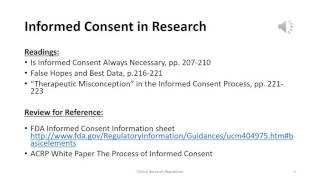 Informed Consent in Research