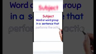 what is Subject || Definition of Subject | #shorts #youtubeshorts