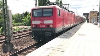 BR 114 039 als RE4 nach Luckenwalde mit doppeltem Makro