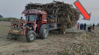 Massey tractor trolley sugar loading performance tractor Massey 240