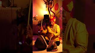 Nathulal Solanki plays traditional Indian drum - Nagara