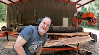 Stressed wild cherry on the Woodmizer sawmill #sawmill #woodmizer #wildcherry #cherry #countrylife