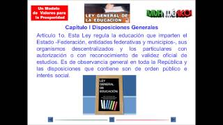 ARTÍCULO 1: LEY  DE EDUCACIÓN EN PRO DE UNA SOCIEDAD DE VALORES.