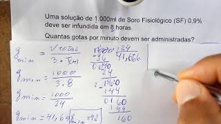 como calcular gotejamento usando a fórmula e regra de três