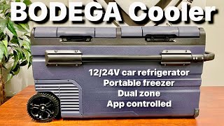 BODEGA COOLER 12 Volt Car Refrigerator, Portable Freezer Dual Zone APP Control 12/24V DC 100-240V AC