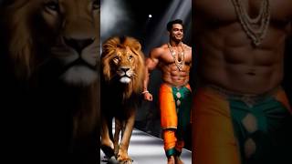 Amazing transformation from man to lion at AGT🔥#agt #americasgottalent #gym #animals #midjourney #yt