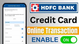 How to enable online transaction in HDFC credit card ll hdfc online transaction enable kaise kare