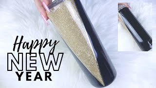 Sleek V Split Glitter New Year's Beginner Friendly Tumbler Tutorial