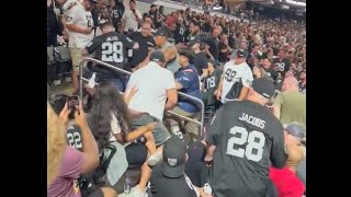 Raiders fans fight each other, stomp on face in NFL preseason game vs New England Patriots