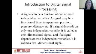 IMPORATNCE OF DSP by Prof. Babita Saxena