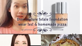 Stay home: Dior Capture Totale Foundation wear test & homemade pizza recipe #day23 #quarantine #dior