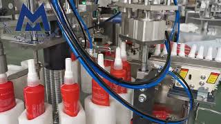 Testing video of glue tube filling capping machine