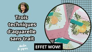 Trois techniques d'aquarelle sans trait - Lot Zeste de bonheur