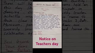 Notice on Teacher's day | Teacher's day notice