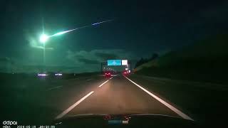 A bright meteor is seen across the sky over Portugal and spain