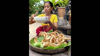 Crispy fried snake with delicious taste by female chef